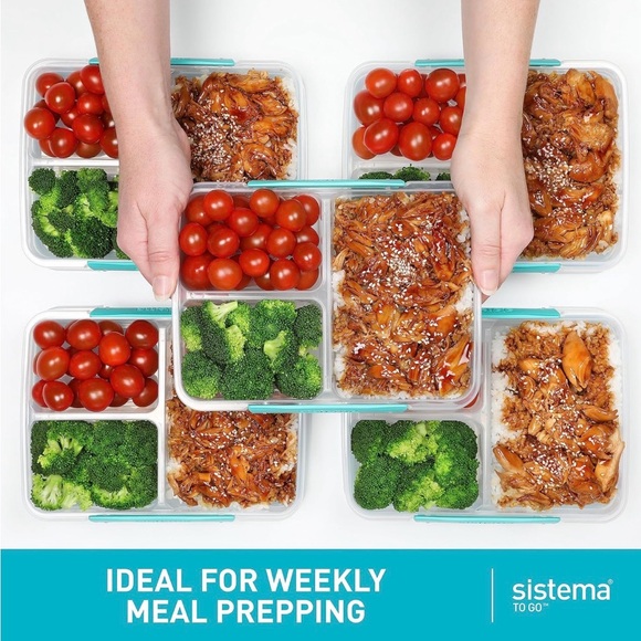 $20 Kitchen Lot Sistema Blue Avocado Meal Prep Storage Travel Containers Food - Picture 3 of 14